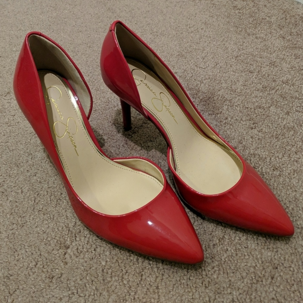 Jessica Simpson Livvy Red Patent Leather Pumps
